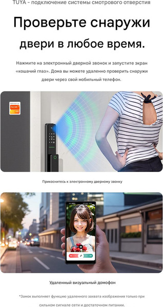 Изображение товара Умный замок Roome Smart Tuya Digital Fingerprint Lock M2 Pro (черный)