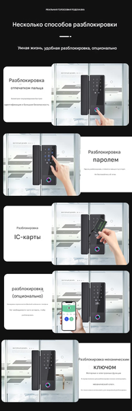 Изображение товара Умный замок Roome Smart Tuya Fingerprint Lock GS1 (черный)