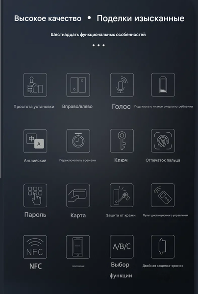 Изображение товара Умный замок Roome Smart Tuya Fingerprint Lock GS1 (черный)
