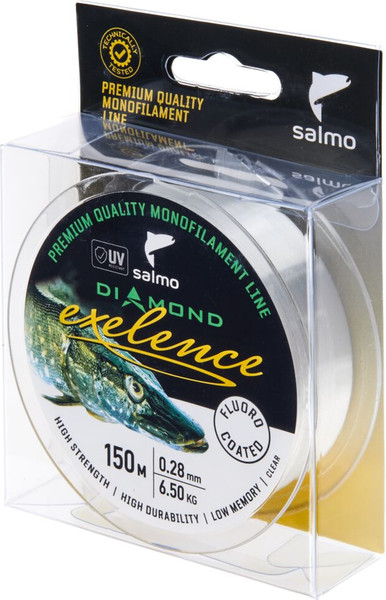 Изображение товара Леска монофильная Salmo Diamond Exelence Fluoro Coated Green 150/028 / 4034-028