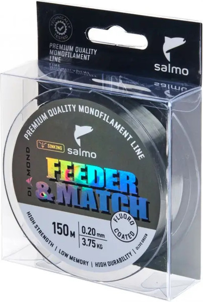 Изображение товара Леска монофильная Salmo Diamond Feeder & Match Fluoro Coated Olive Green 150/020 (4036-020)