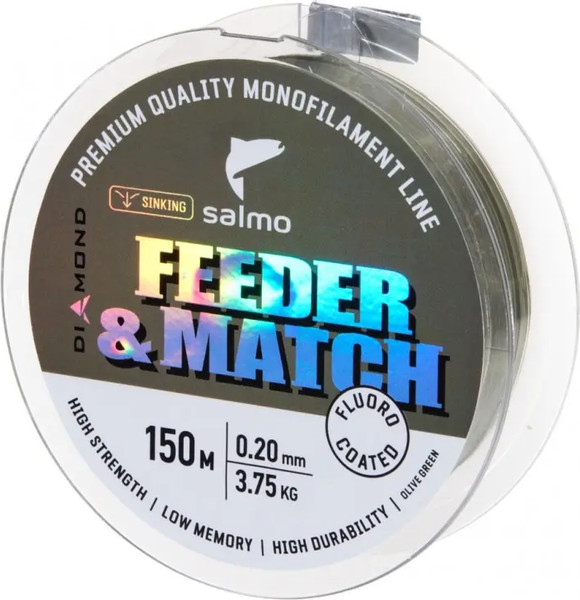 Изображение товара Леска монофильная Salmo Diamond Feeder & Match Fluoro Coated Olive Green 150/020 (4036-020)