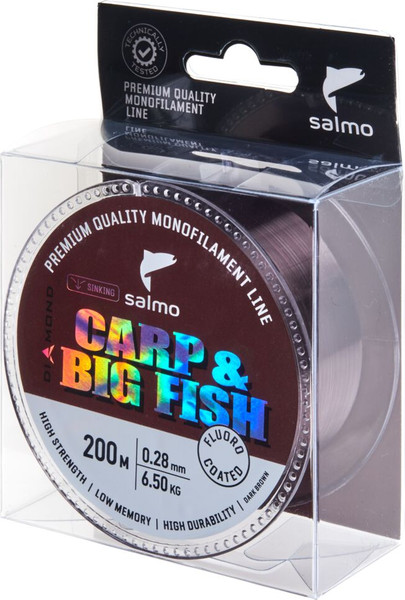 Изображение товара Леска монофильная Salmo Diamond Carp&Big Fish Fl. Coated Dark Brown 200/028 / 4039-028
