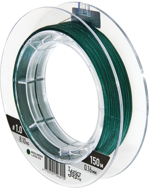 Изображение товара Леска плетеная Lucky John Addict х8 Braid Moss Green 150/016 LJ4120-016