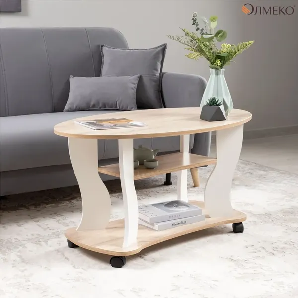 Изображение товара Журнальный столик Олмеко Сатурн - М 05 (белый/дуб сонома)