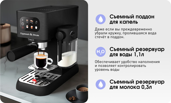 Изображение товара Кофеварка эспрессо Zigmund & Shtain ZCM-882