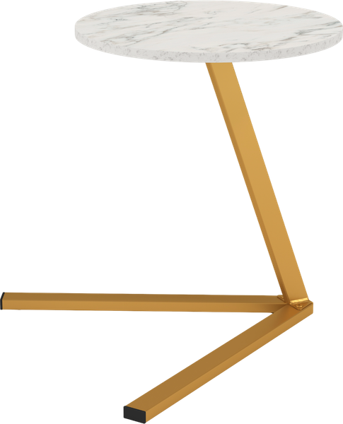 Изображение товара Приставной столик Олмеко Сеул 42.47 (мрамор белый/золотой)