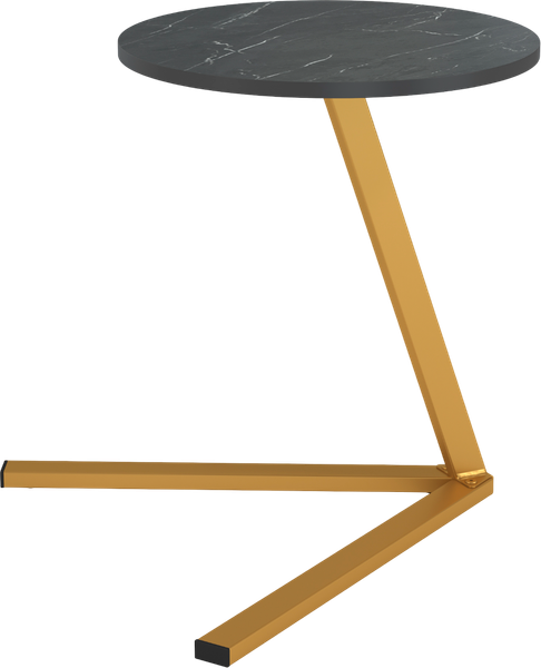 Изображение товара Приставной столик Олмеко Сеул 42.47 (мрамор черный/золотой)