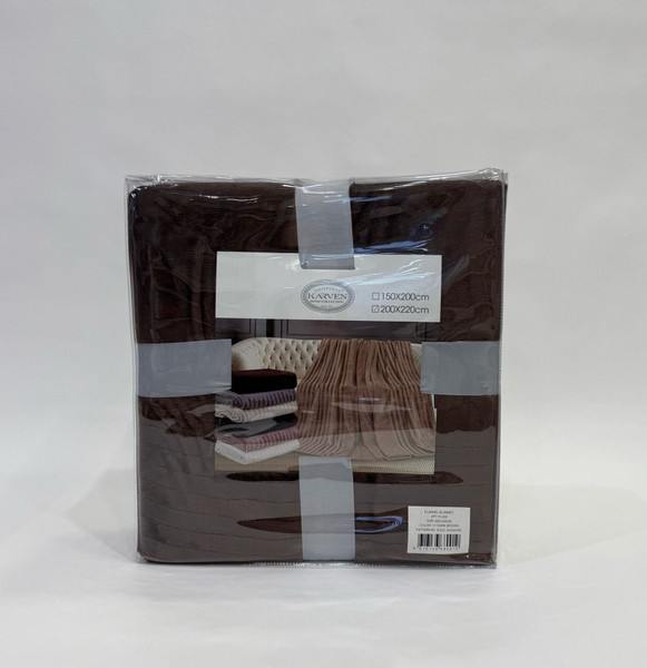 Изображение товара Плед Karven Велсофт 1.5сп / PL005 SOLID JACQAURD v1/Dark Brown
