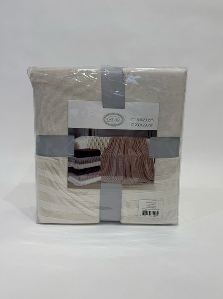 Изображение товара Плед Karven Велсофт 1.5сп / PL005 SOLID JACQAURD v3/Beige
