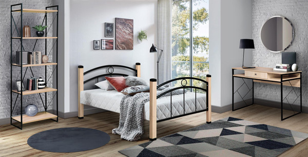 Изображение товара Стеллаж Олмеко Скарлетт 940 (дуб сонома/черный)