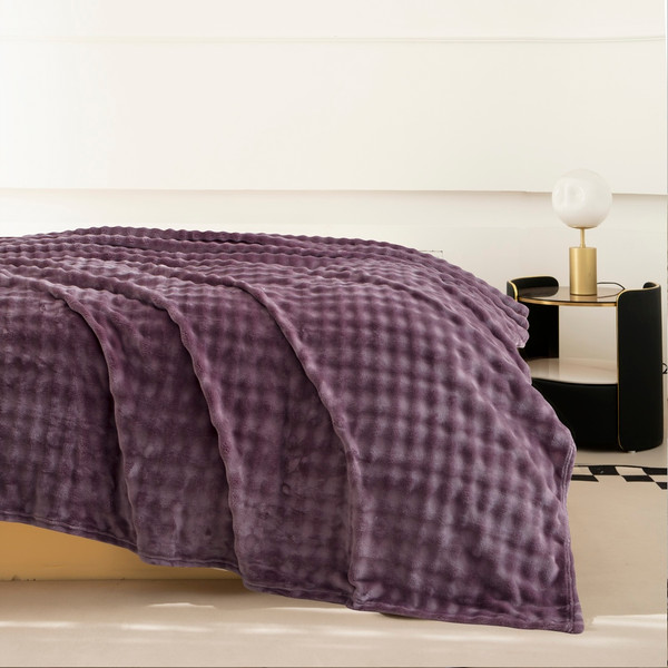 Изображение товара Плед Karven Фланель Евро / PL 012 SOLID BUBBLE v1/Purple