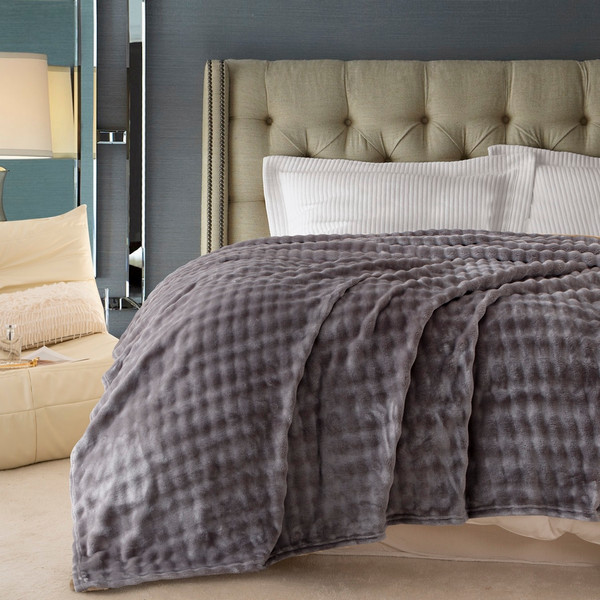 Изображение товара Плед Karven Велсофт Евро / PL 012 SOLID BUBBLE v3/Grey