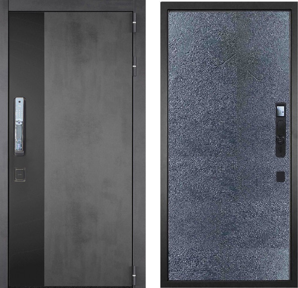 Изображение товара Входная дверь ГРАНИТ Роял Смарт 77-1 бетон темный (96x207, правая)