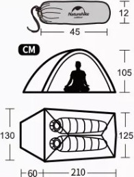 Изображение товара Палатка Naturehike Cloud Up Si / NH17T001-T-DG (серый/красный)