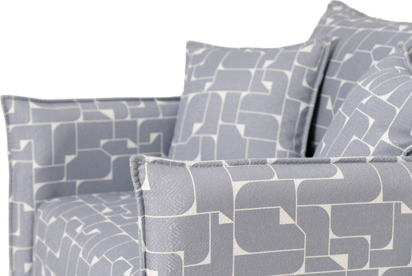 Изображение товара Кресло мягкое KRONES Демос (жаккард, рисунок, серый/белый)