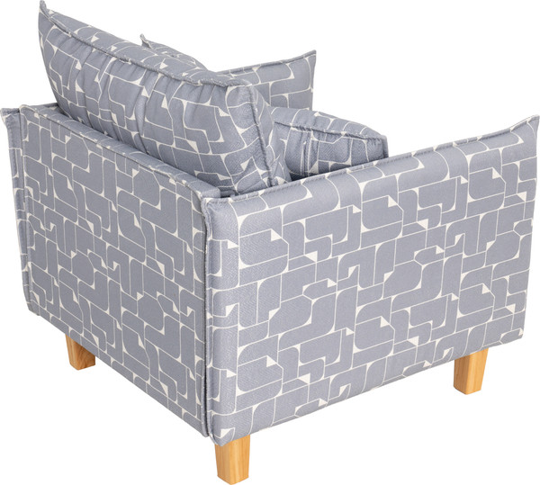 Изображение товара Кресло мягкое KRONES Демос (жаккард, рисунок, серый/белый)