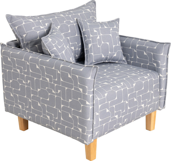 Изображение товара Кресло мягкое KRONES Демос (жаккард, рисунок, серый/белый)