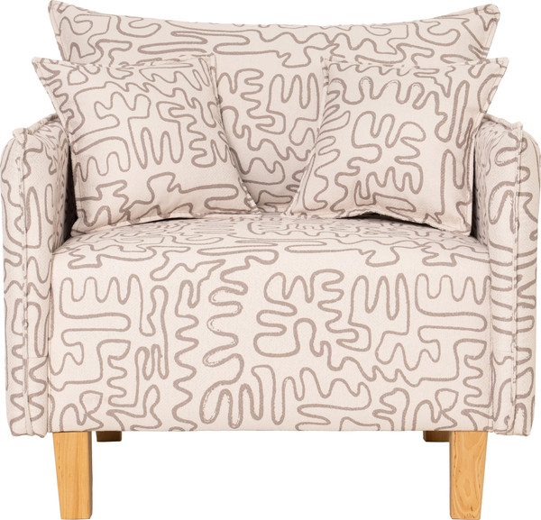 Изображение товара Кресло мягкое KRONES Демос (жаккард, рисунок, молочный/кофейный)