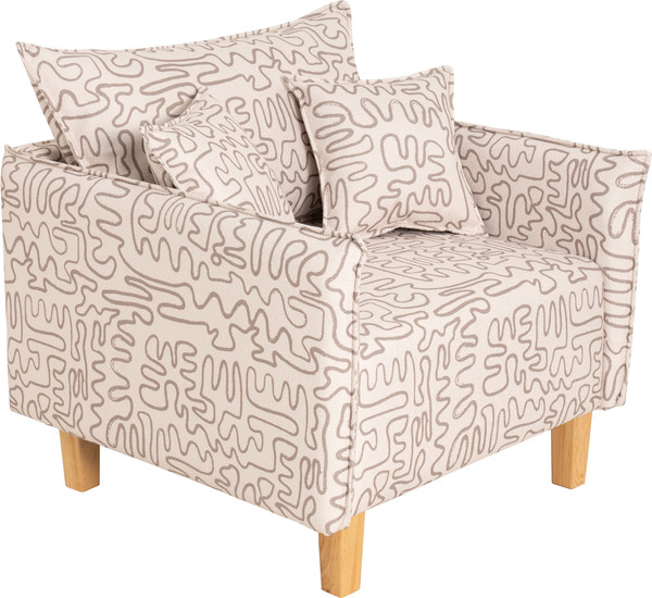 Изображение товара Кресло мягкое KRONES Демос (жаккард, рисунок, молочный/кофейный)