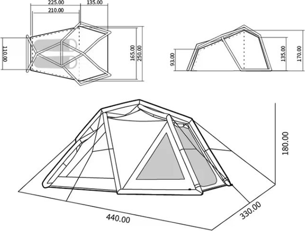 Изображение товара Палатка Naturehike Lingfeng Air 7.3 / CNK2300ZP012-73BLW (белый/голубой)
