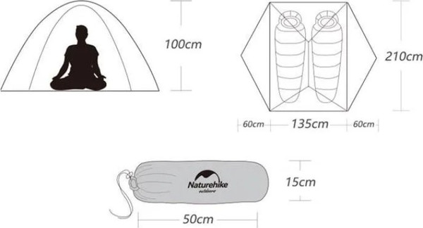 Изображение товара Палатка Naturehike Mongar / NH17T007-M-FGR (зеленый)