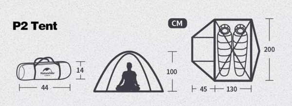 Изображение товара Палатка Naturehike P-Series / NH18Z022-P-2GR (зеленый)