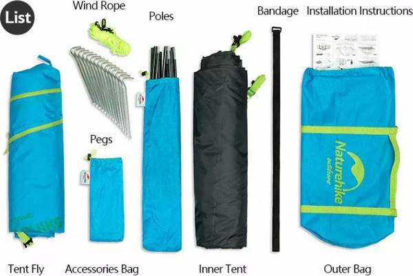 Изображение товара Палатка Naturehike P-Series / NH18Z044-P-4SBL (голубая)