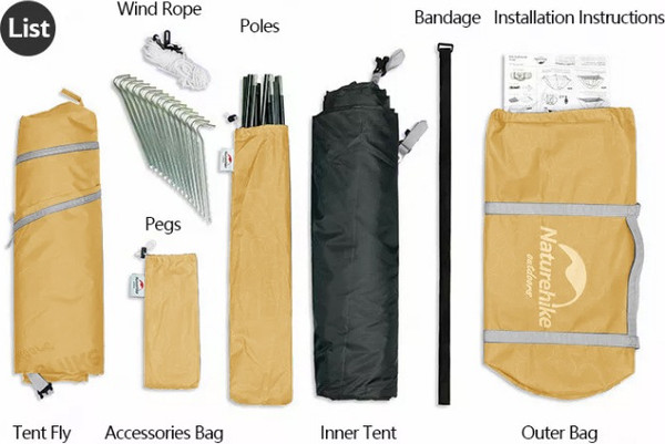 Изображение товара Палатка Naturehike P-Series / NH18Z044-P-4YE (желтый)