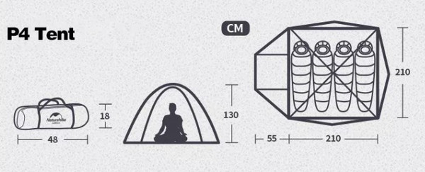 Изображение товара Палатка Naturehike P-Series / NH18Z044-P-4DGR (зеленый)