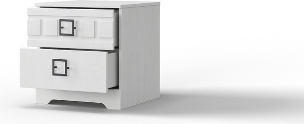 Изображение товара Прикроватная тумба Мебель-КМК 2Я Римини 0989.2 (белый текстурный/дуб полярный)