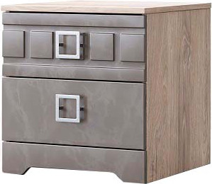 Изображение товара Прикроватная тумба Мебель-КМК 2Я Римини 0989.2 (дуб мадура/перламутр тауп 296J2)