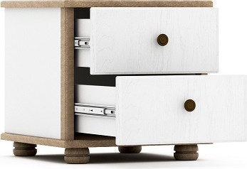Изображение товара Прикроватная тумба Мебель-КМК 2Я Сальма 0990.15 (белый/дуб полярный/лофт сильвер пэлас)