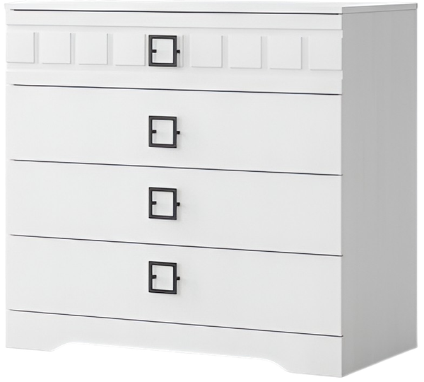 Изображение товара Комод Мебель-КМК 4Я Римини 0989.1 (белый текстурный/М3 ясень белый текстурный)