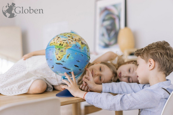 Изображение товара Глобус Globen Зоогеографический Детский на английском языке Ке012500272 (с подсветкой)