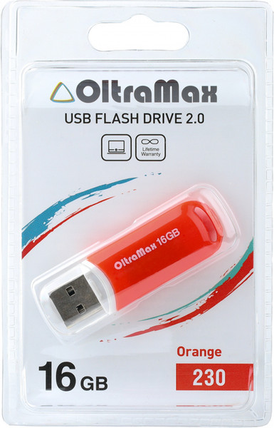 Изображение товара USB flash накопитель Oltramax 230 Orange 16GB / OM-16GB-230-Orange