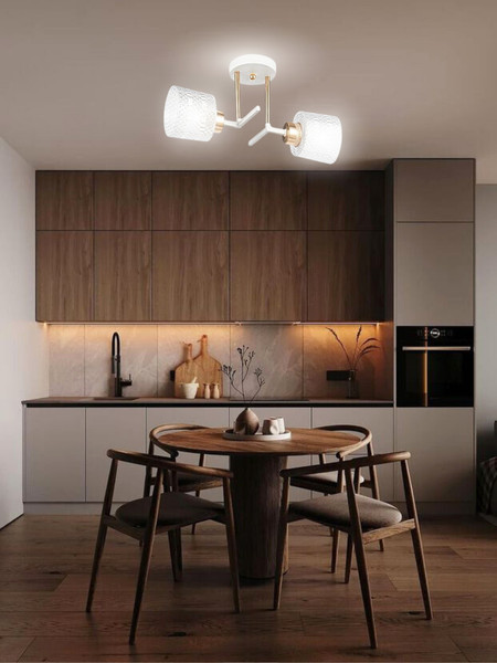 Изображение товара Потолочный светильник Aitin-Pro НПБ 02-2x40-101 / 6256/2 (белый/золото)