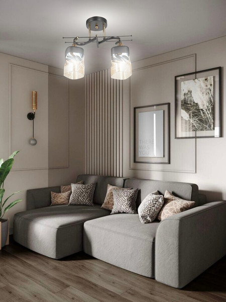 Изображение товара Потолочный светильник Aitin-Pro НПБ 02-2x60-101 / 6284/2 (черный/золото)