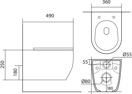 Изображение товара Унитаз подвесной с инсталляцией Aquatek Европа T INS-0000012 + KDI-0000016 + KKI-0000001 + AQ1106T-00
