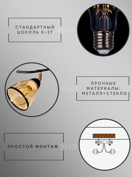 Изображение товара Спот Aitin-Pro НПБ 02-2x60-101 / 6291/2 (черный/золото)