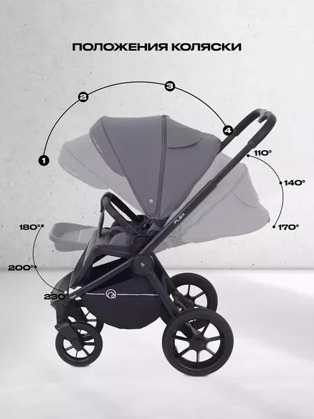 Изображение товара Детская универсальная коляска Rant Flex 3в1 / RA077 (графит)