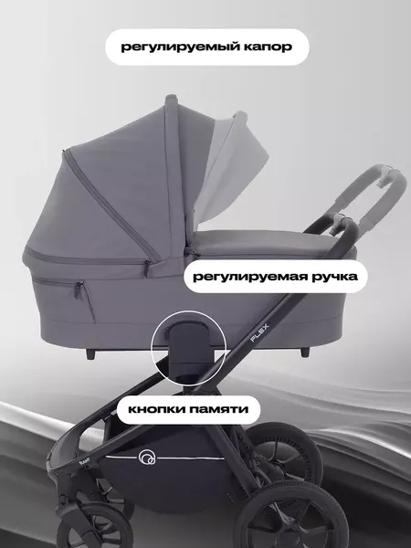 Изображение товара Детская универсальная коляска Rant Flex 3в1 / RA077 (графит)