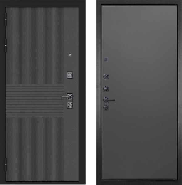 Изображение товара Входная дверь ГРАНИТ Гранж 77 графит нубук (96x207, левая)