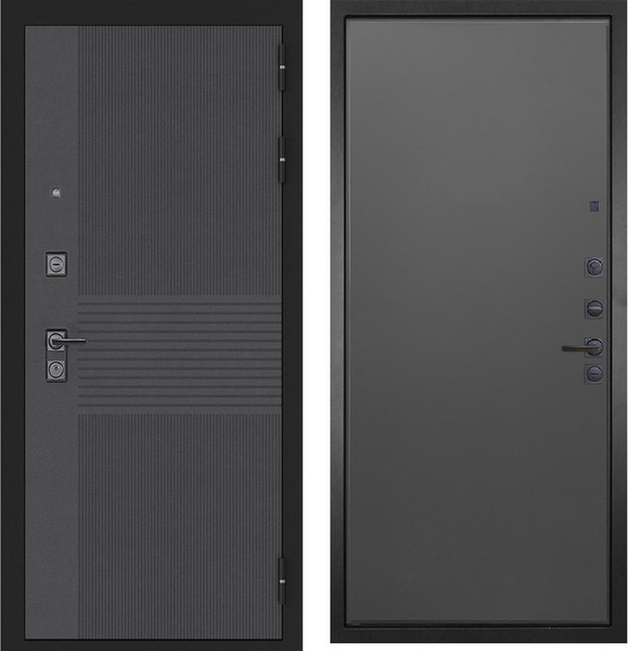 Изображение товара Входная дверь ГРАНИТ Гранж 77 графит нубук (86x205, правая)