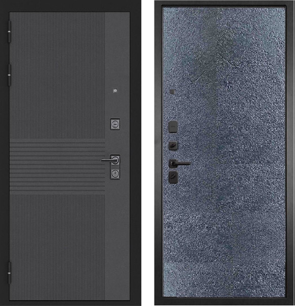 Изображение товара Входная дверь ГРАНИТ Гранж 77-1 бетон темный (86x205, левая)