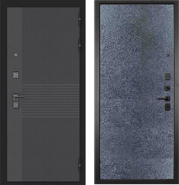 Изображение товара Входная дверь ГРАНИТ Гранж 77-1 бетон темный (96x207, правая)