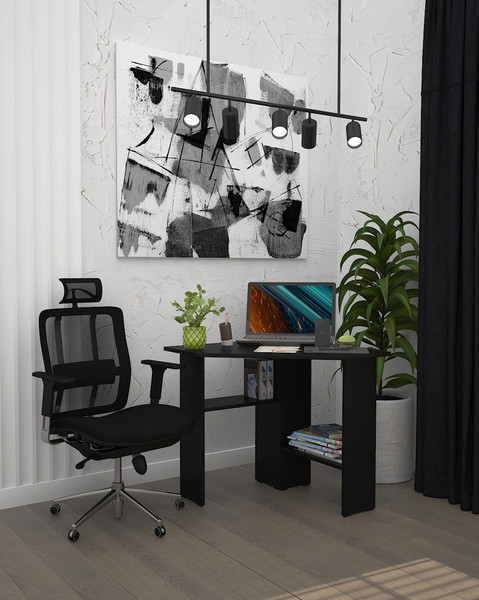 Изображение товара Компьютерный стол МДК Амур 74.5x80x80 (черный)