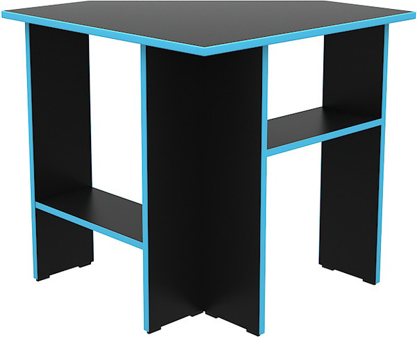 Изображение товара Компьютерный стол МДК Амур 74.5x80x80 (черный/голубой)