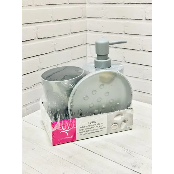 Изображение товара Набор аксессуаров для ванной Primanova Pure M-SAS15-07 (серый)