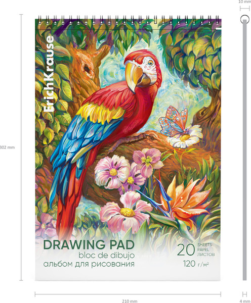 Изображение товара Альбом для рисования Erich Krause Попугай / 61525